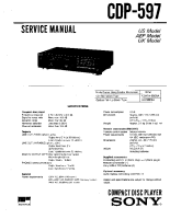 Sony cdp-597 - Service Manual 